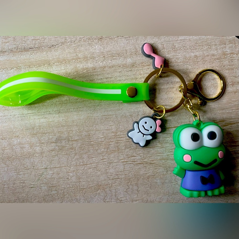 New Keroppi Keychain with wrist strap

Super cute!!!